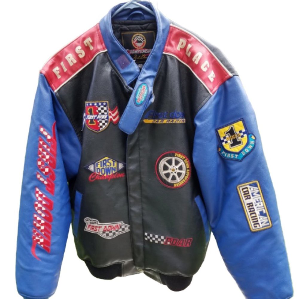 Men's FIRST DOWN Auto Racing Zip-Up Jacket - Picture 1 of 8